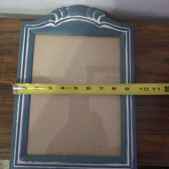 Vintage Fetco Blue Ornate Picture Frame 8x10 1989 Handmade Distressed Finish - Picture 8 of 9